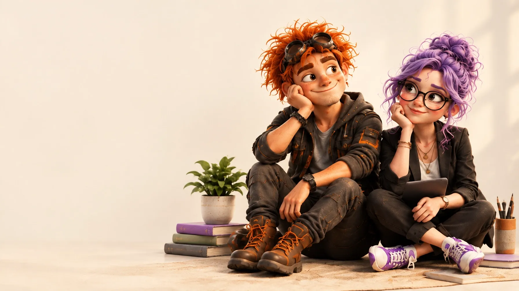 Oops and Eureka, the studio’s creative partners, thinking through a practical business solution together